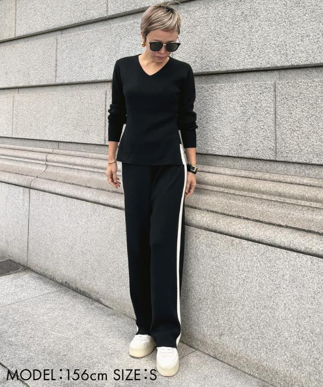 ウールサイドラインニットパンツ_gfa25aw-pt10
