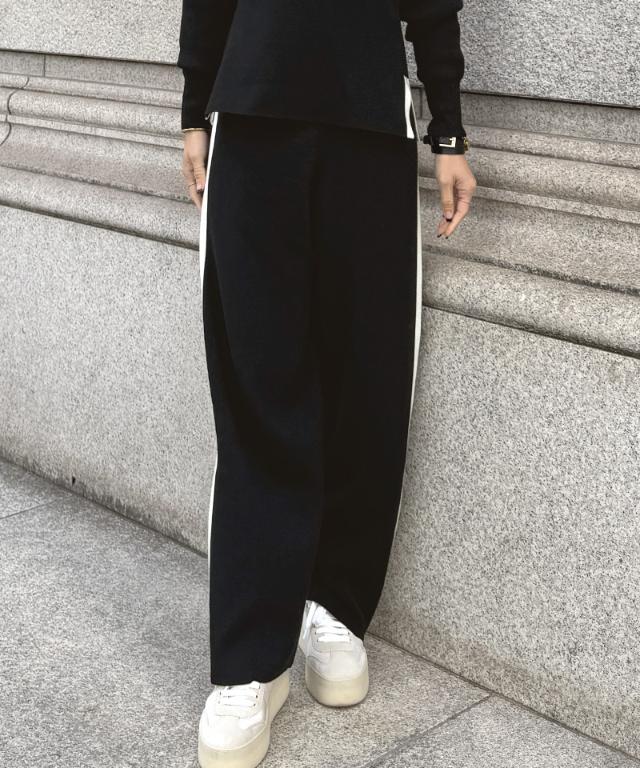 ウールサイドラインニットパンツ_gfa25aw-pt10