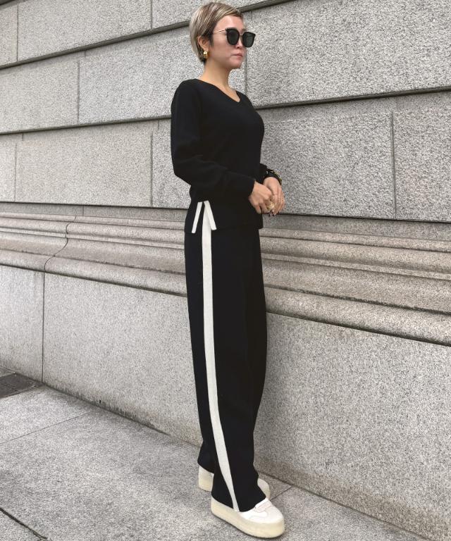 ウールサイドラインニットパンツ_gfa25aw-pt10