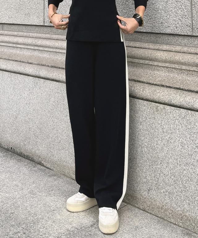 ウールサイドラインニットパンツ_gfa25aw-pt10