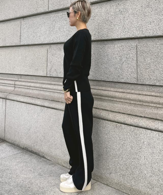 ウールサイドラインニットパンツ_gfa25aw-pt10