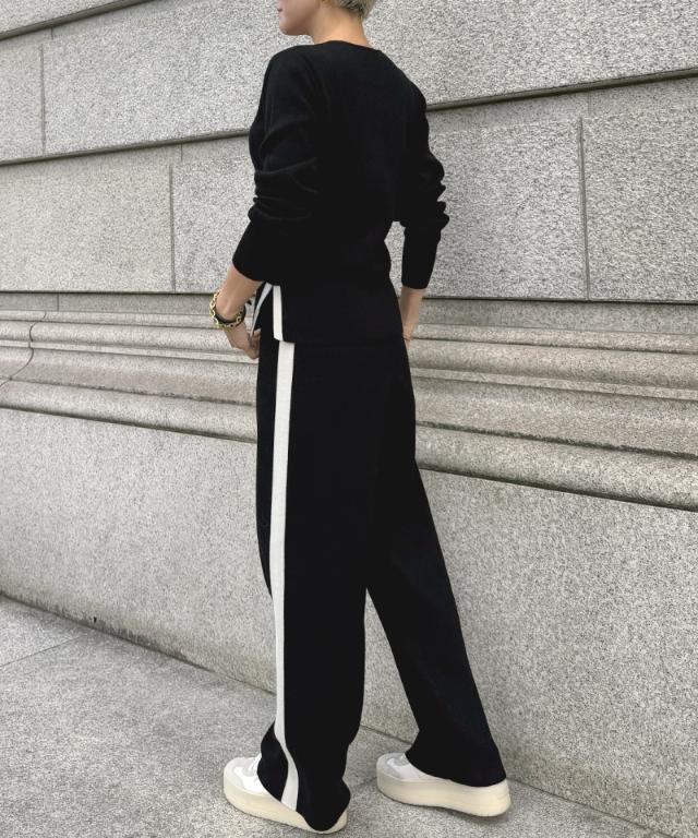 ウールサイドラインニットパンツ_gfa25aw-pt10