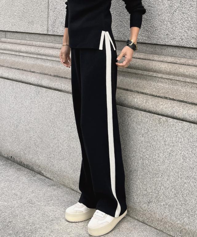 ウールサイドラインニットパンツ_gfa25aw-pt10