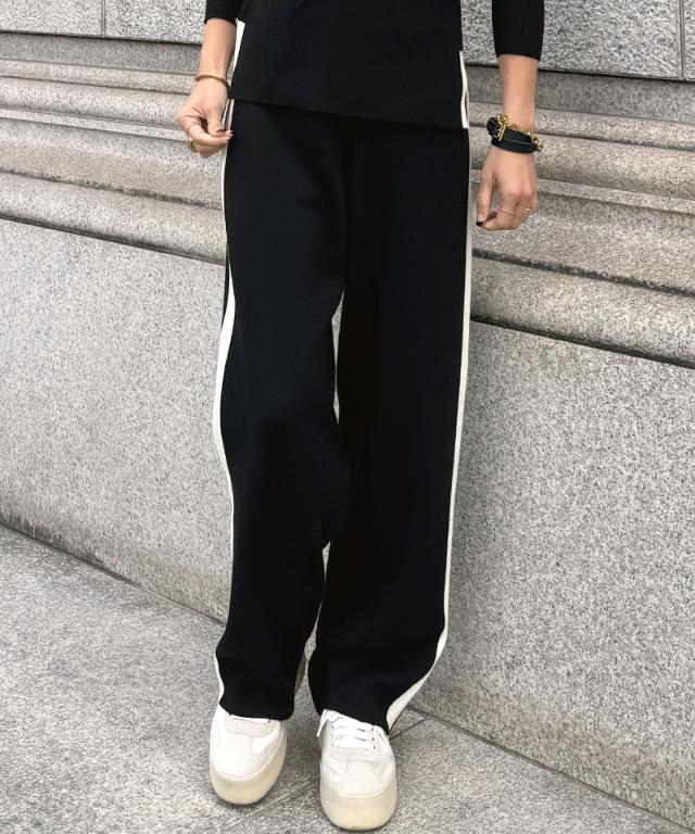 ウールサイドラインニットパンツ_gfa25aw-pt10