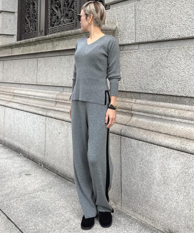ウールサイドラインニットパンツ_gfa25aw-pt10