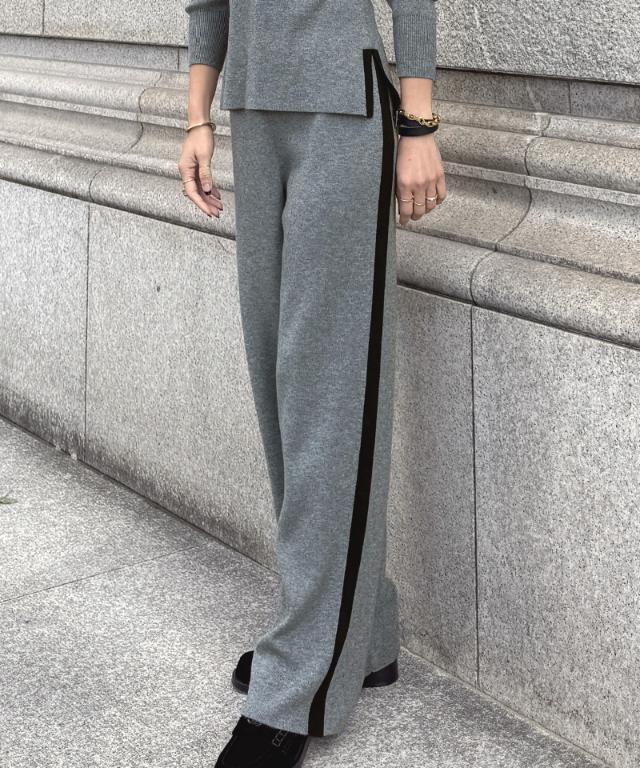 ウールサイドラインニットパンツ_gfa25aw-pt10