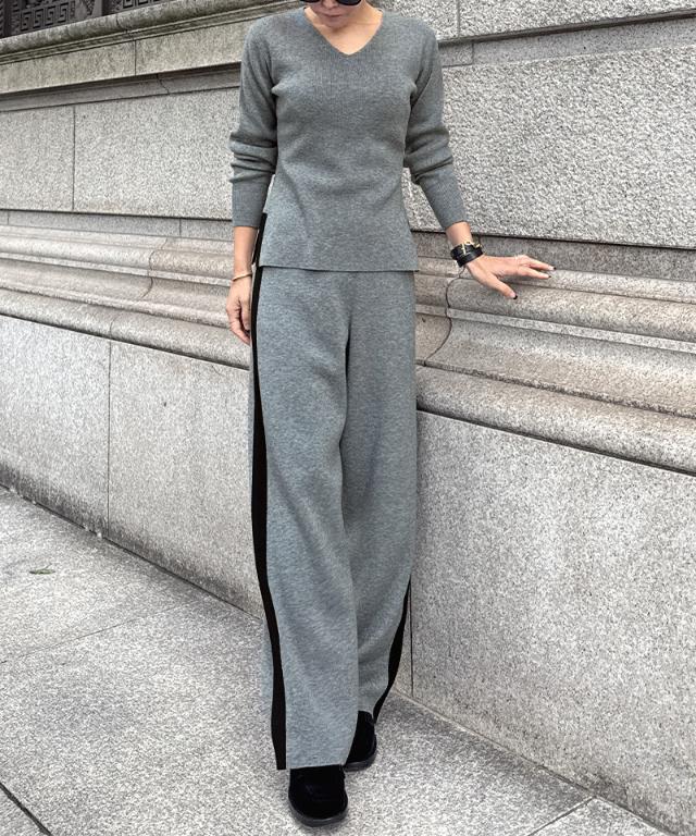 ウールサイドラインニットパンツ_gfa25aw-pt10