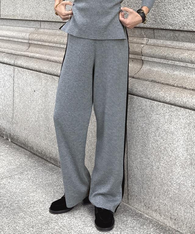 ウールサイドラインニットパンツ_gfa25aw-pt10