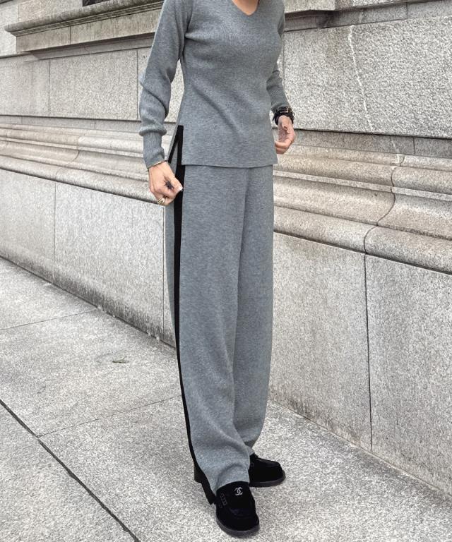 ウールサイドラインニットパンツ_gfa25aw-pt10