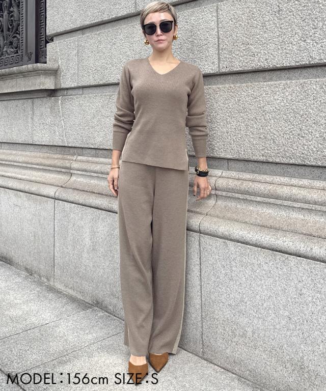 ウールサイドラインニットパンツ_gfa25aw-pt10