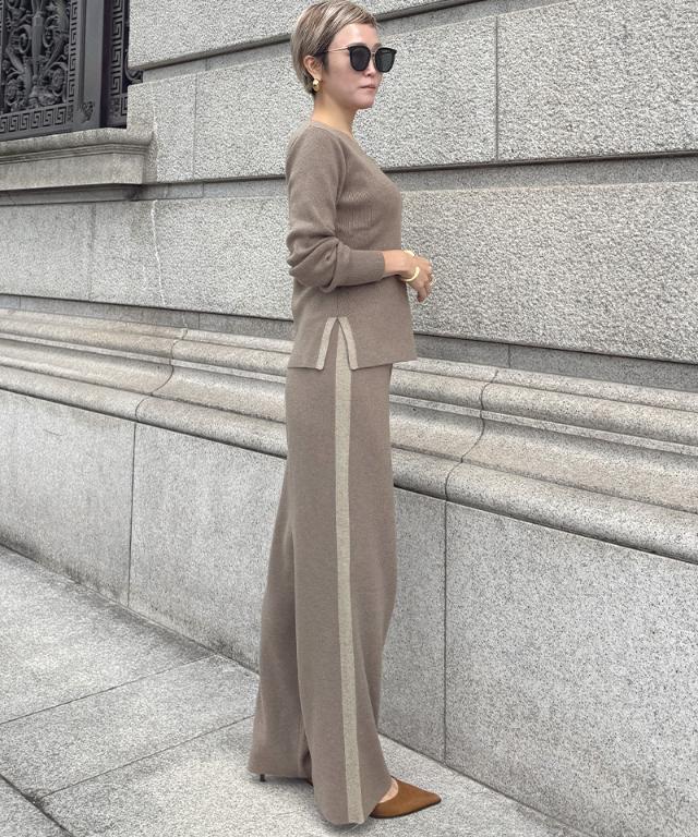 ウールサイドラインニットパンツ_gfa25aw-pt10