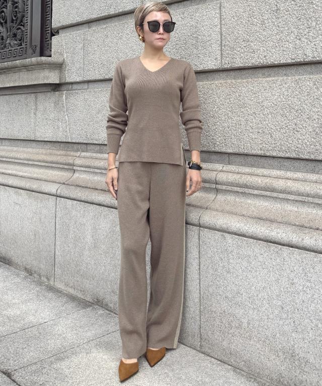 ウールサイドラインニットパンツ_gfa25aw-pt10