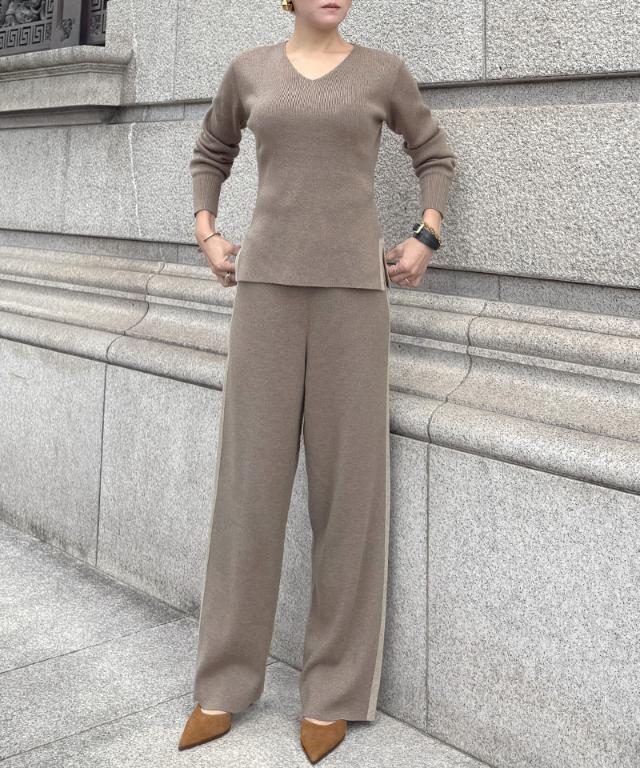 ウールサイドラインニットパンツ_gfa25aw-pt10