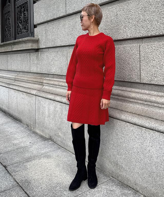 着痩せケーブルスカート_gfa25aw-sk08