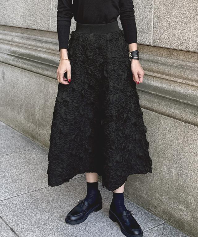 3層編みラグジュアリーニットスカート_gfa25aw-sk14