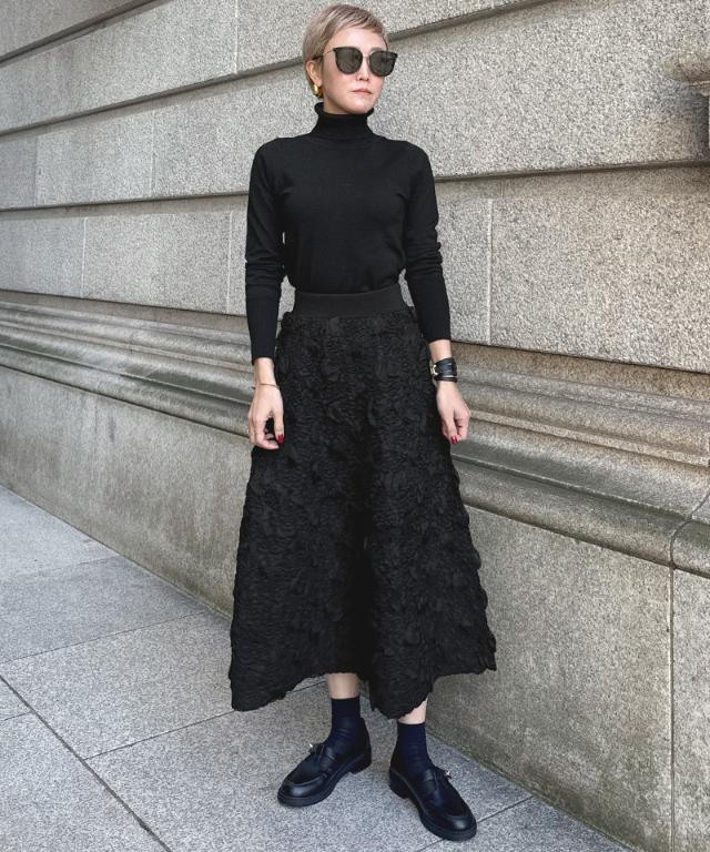 3層編みラグジュアリーニットスカート_gfa25aw-sk14