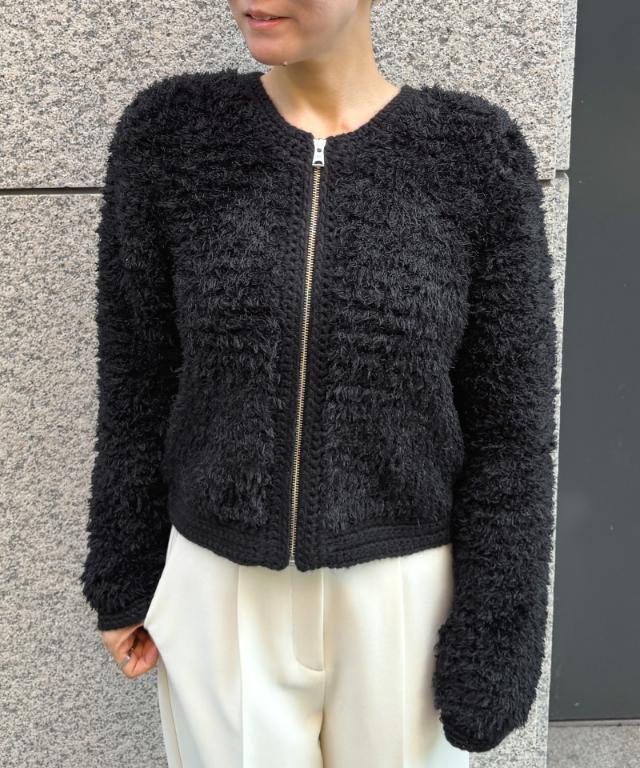 シャギーニットジャケット＜手編み＞_gfa26aw-nt01