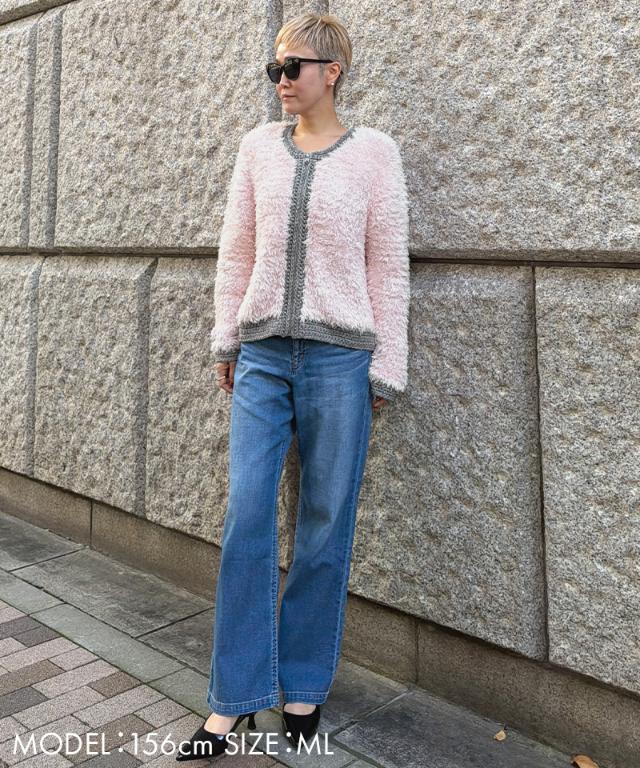 シャギーニットジャケット＜手編み＞_gfa26aw-nt01