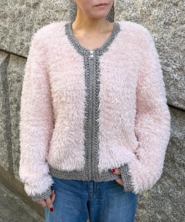 シャギーニットジャケット＜手編み＞_gfa26aw-nt01