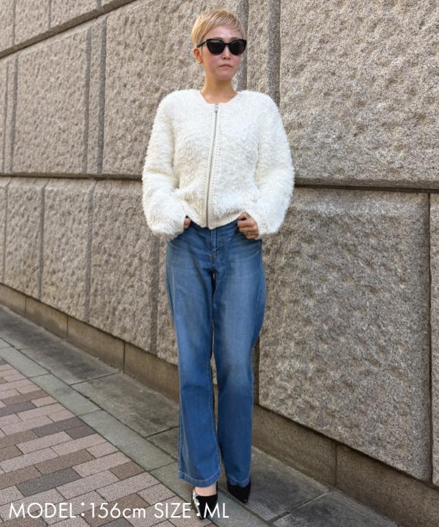 シャギーニットジャケット＜手編み＞_gfa26aw-nt01