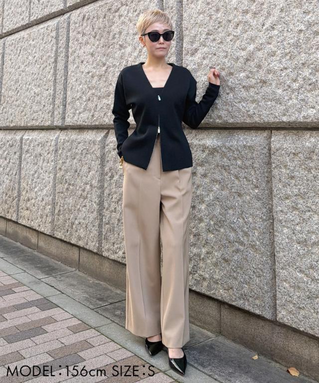 Vネックジップアップカーディガン_gfa26aw-nt07