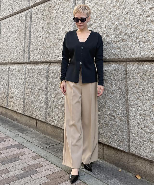 Vネックジップアップカーディガン_gfa26aw-nt07