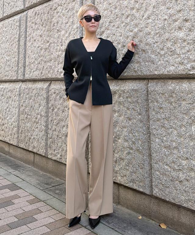 Vネックジップアップカーディガン_gfa26aw-nt07