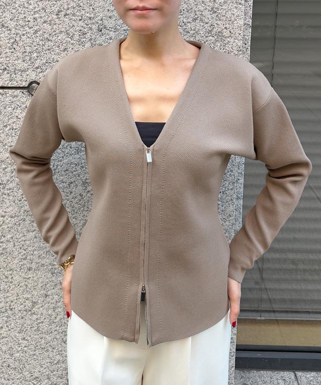 Vネックジップアップカーディガン_gfa26aw-nt07