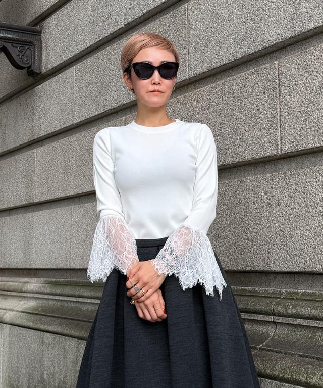 袖レースニット_gfa26aw-nt14