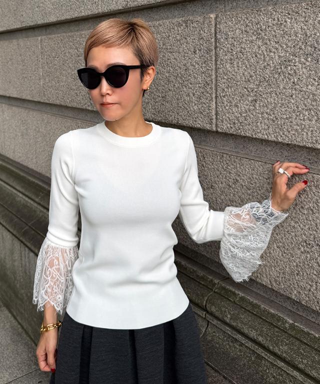袖レースニット_gfa26aw-nt14