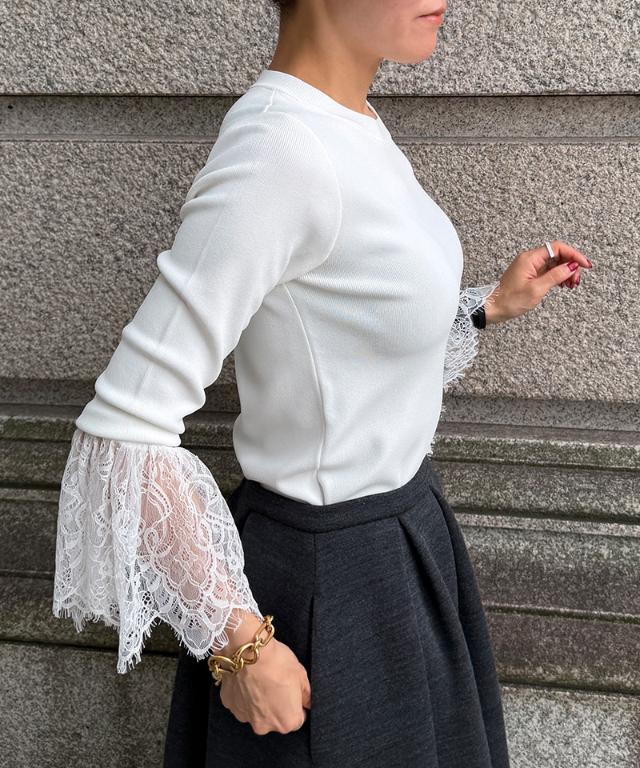袖レースニット_gfa26aw-nt14