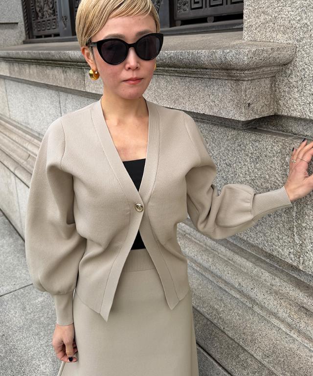 トップボタン立体カーディガン_gfa26ss-nt01