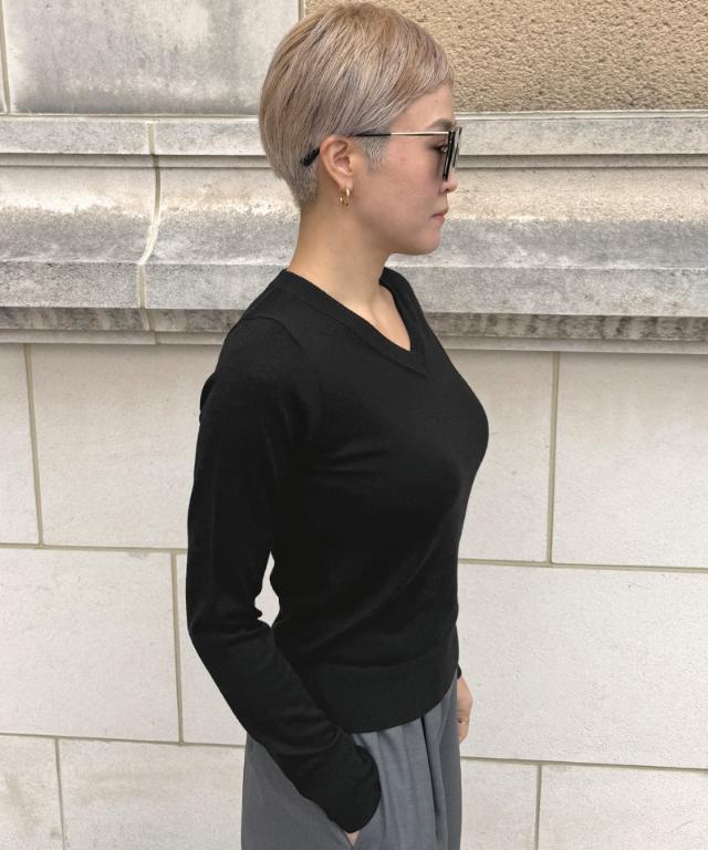 ミルキータッチVネック（シルクカシミヤ）_gfa26ss-nt10
