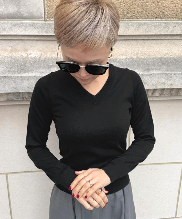 ミルキータッチVネック（シルクカシミヤ）_gfa26ss-nt10