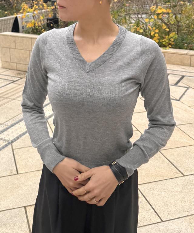 ミルキータッチVネック（シルクカシミヤ）_gfa26ss-nt10