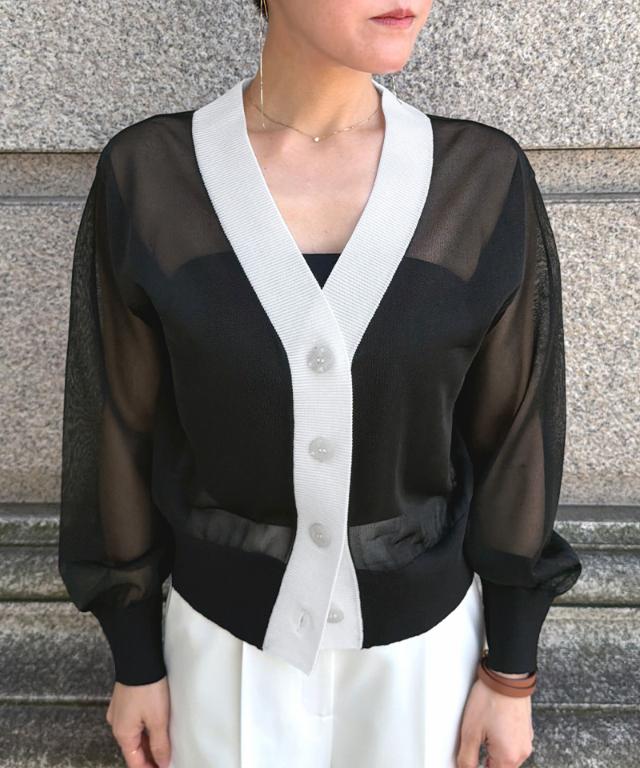 シアー配色サマーカーディガン_gfa26ss-nt11