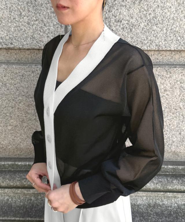 シアー配色サマーカーディガン_gfa26ss-nt11
