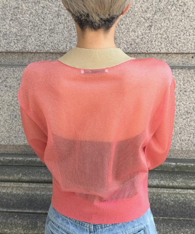 シアー配色サマーカーディガン_gfa26ss-nt11