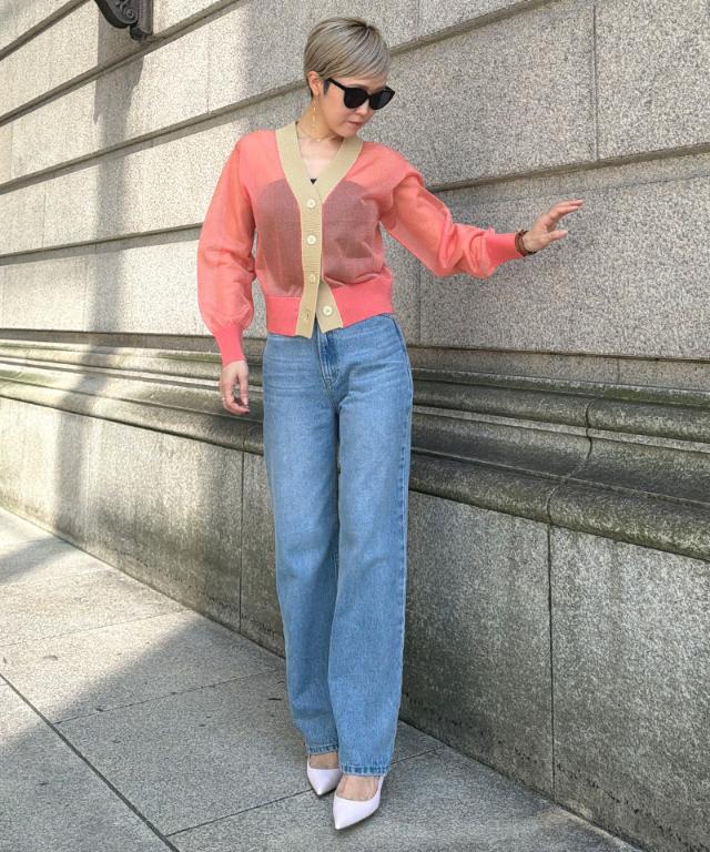 シアー配色サマーカーディガン_gfa26ss-nt11