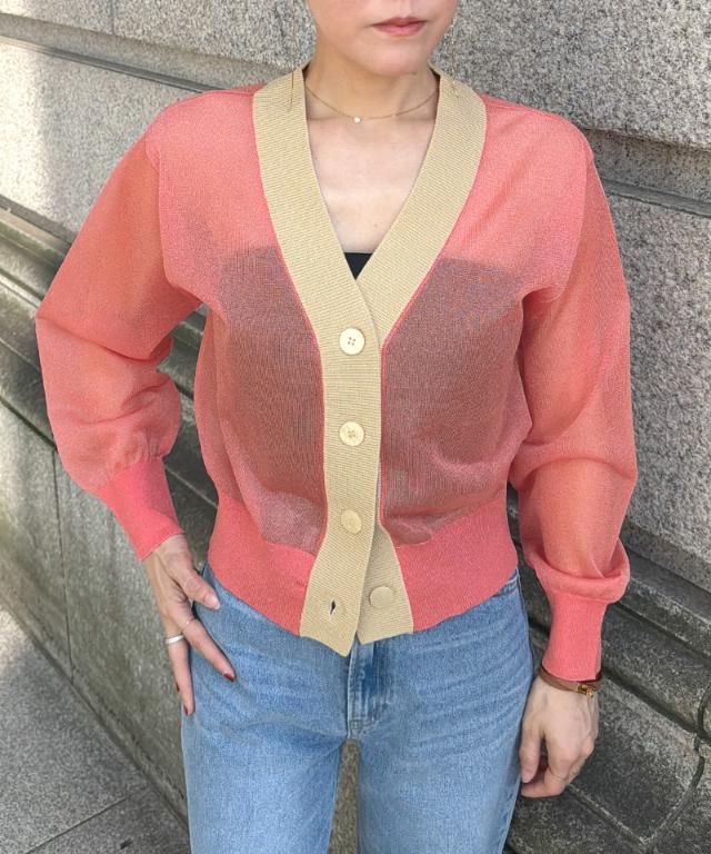 シアー配色サマーカーディガン_gfa26ss-nt11