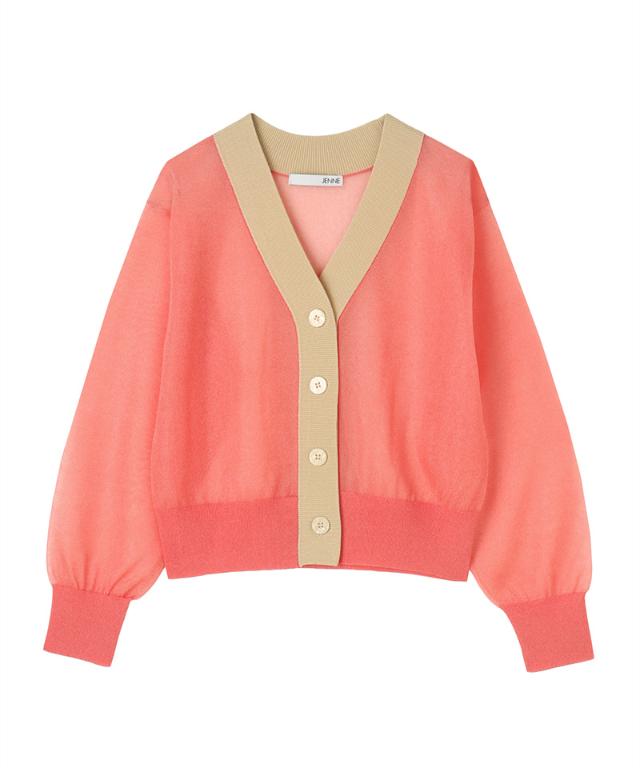 シアー配色サマーカーディガン_gfa26ss-nt11