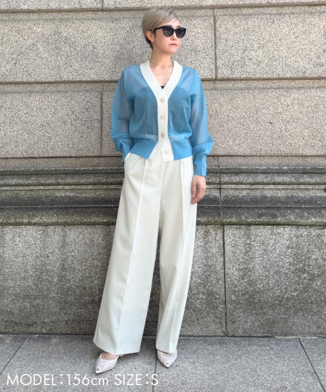 シアー配色サマーカーディガン_gfa26ss-nt11