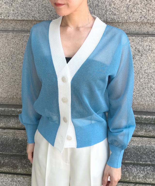 シアー配色サマーカーディガン_gfa26ss-nt11