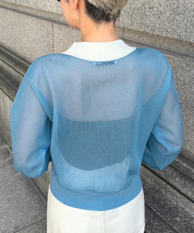 シアー配色サマーカーディガン_gfa26ss-nt11