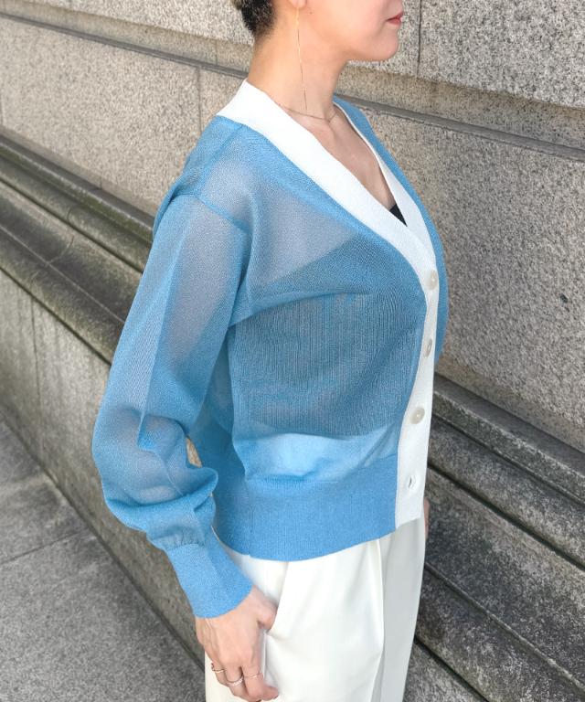 シアー配色サマーカーディガン_gfa26ss-nt11