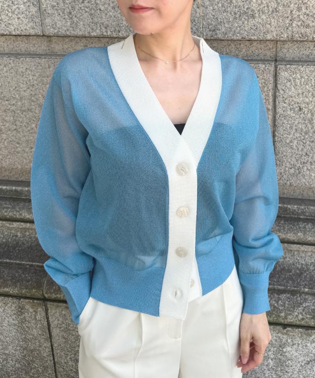 シアー配色サマーカーディガン_gfa26ss-nt11