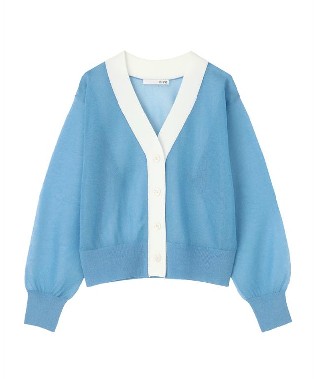 シアー配色サマーカーディガン_gfa26ss-nt11