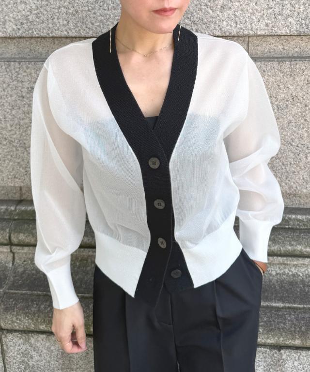 シアー配色サマーカーディガン_gfa26ss-nt11