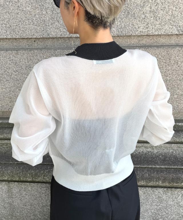 シアー配色サマーカーディガン_gfa26ss-nt11