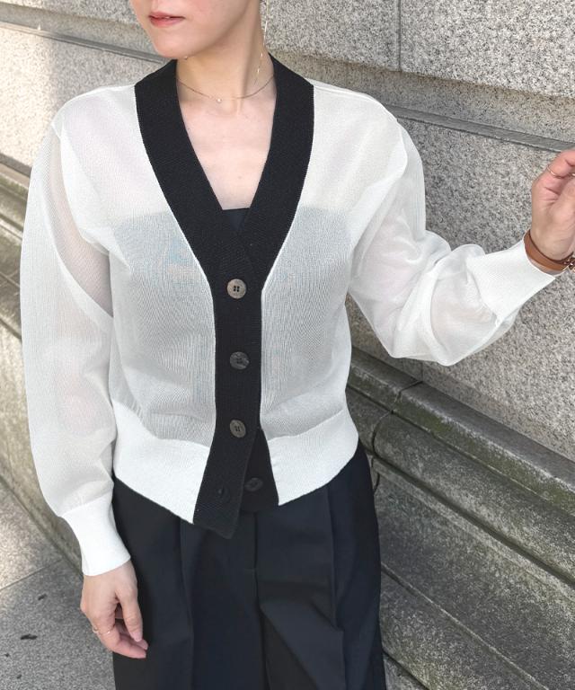 シアー配色サマーカーディガン_gfa26ss-nt11